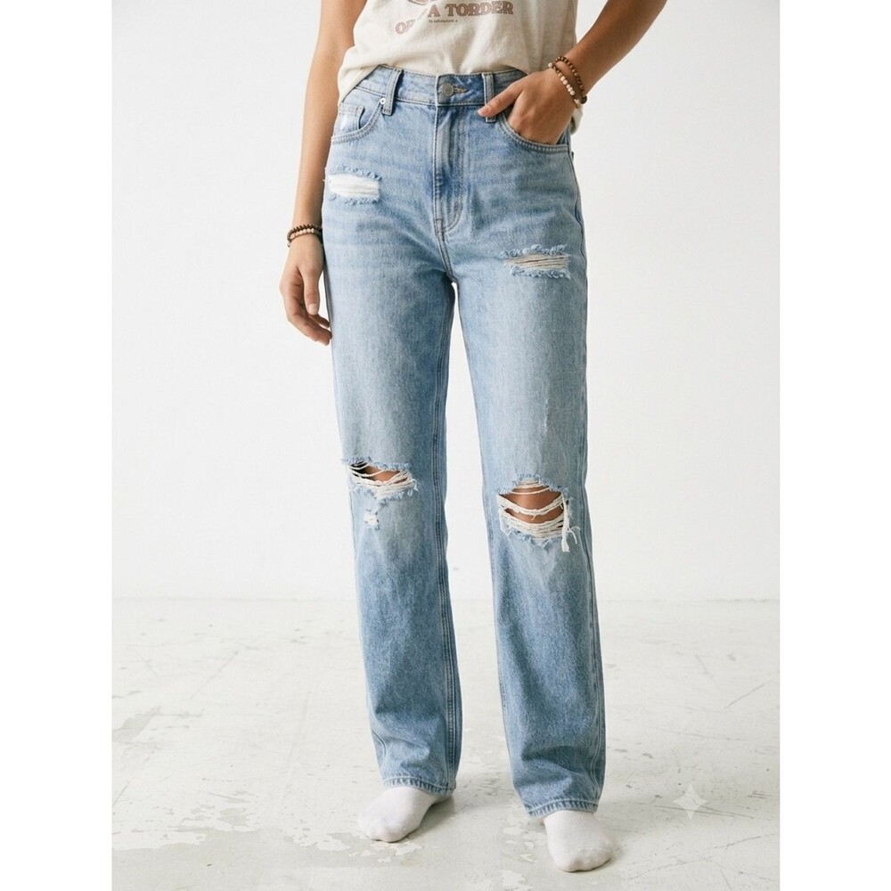NWT Pacsun 90’s boyfriend 100% cotton light wash distressed denim jeans size 24